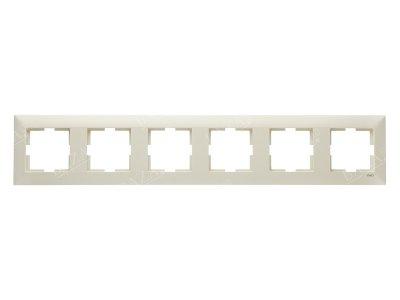 Рамка 6-а горизонтальна MERIDIAN (крем) (арт. 90979016-WH), фото 1