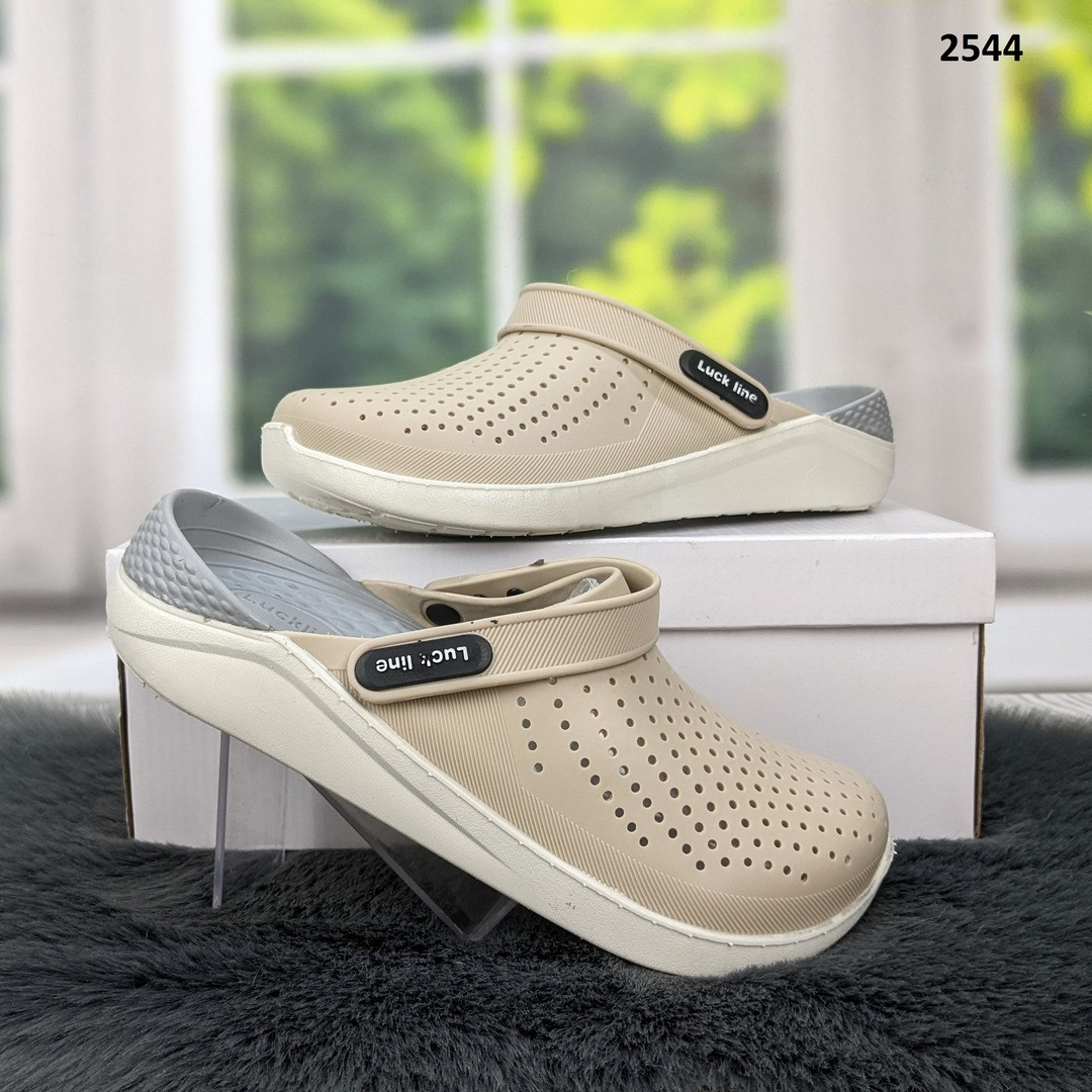 Сабо крокси жіночі бежеві Luck Line силіконові