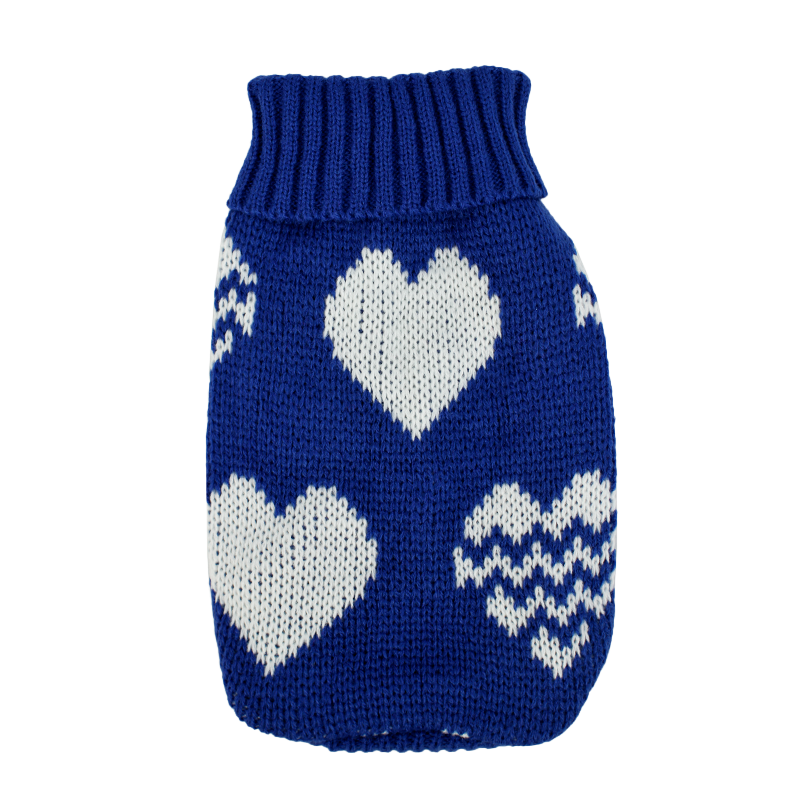 Светр для собак Taotaopets 357704 Сердечка Blue-White XS