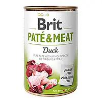 Вологий корм для собак Brit Pate & Meat Duck шматочки в паштеті, качка та курка 400 г