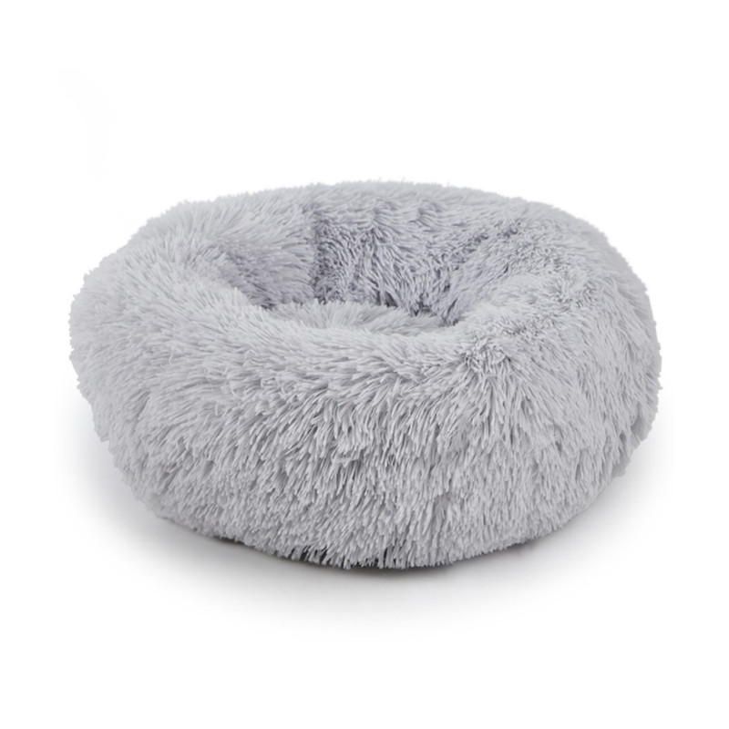 Лежак-пуфик Taotaopets 552201 S Grey для котів собак круглий лежанка