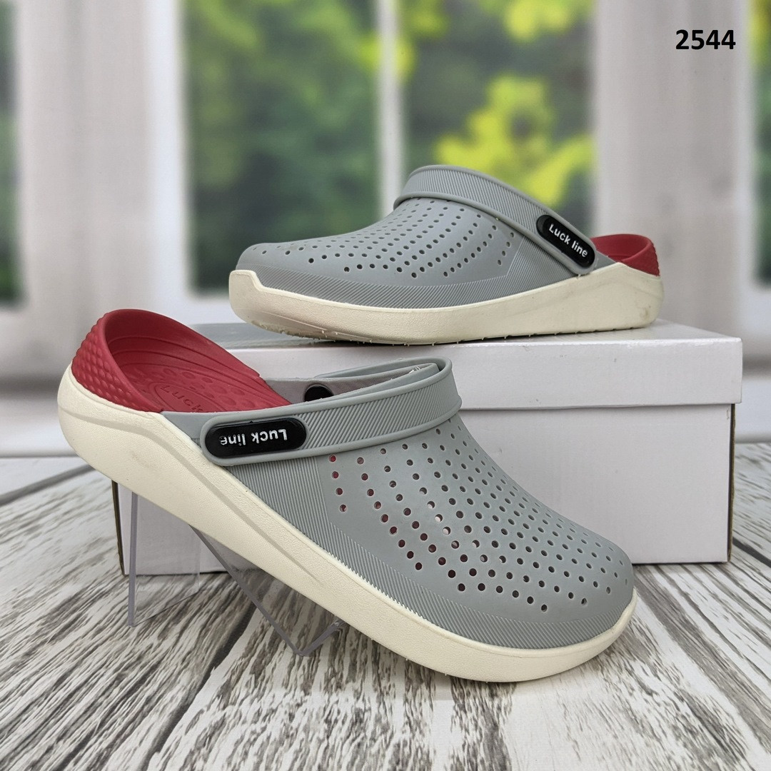 Сабо крокси жіночі сірі Luck Line силіконові