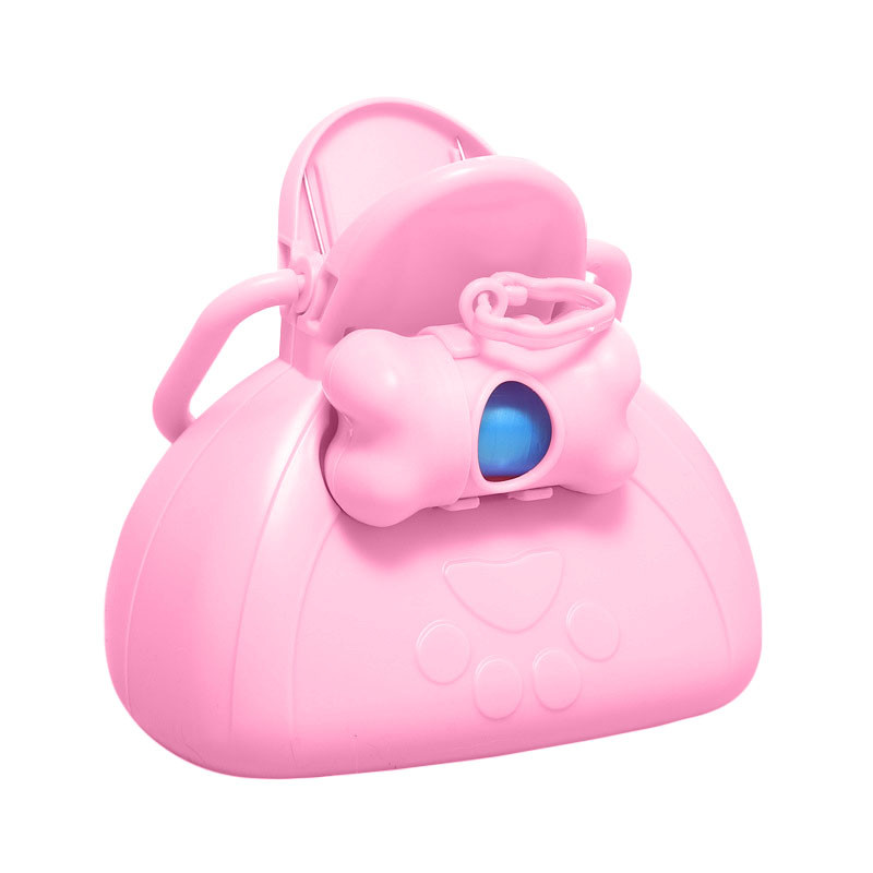Совок Taotaopets 051112 Pink для прибирання за собакою з диспенсером для пакетів