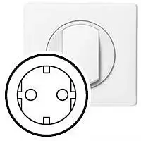 Лицьова панель Legrand Celiane Schuko White для розетки електричної з РЕ (гвинтовий і безгвинтовий затискач) (068131)