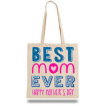 Еко-сумка, шоппер з принтом повсякденна "Best mom ever"