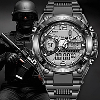 Спортивний наручний електронно-стріляний годинник із будильником із каучуковим ремінцем