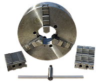 Патрон токарный 3-х кулачковый 315 мм прямые+обратные кулачки+рейка, конус 8