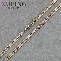 Цепочка Xuping Jewerly длина 50 см ширина 5 мм медицинское золото декоративное плетение застёжка-карабин