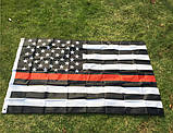 Прапор США із червоною лінією 150х90 см. Чорно-білий прапор RESTEQ. Прапор Америки. American flag, фото 2