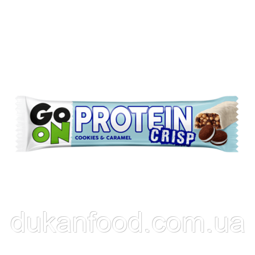 Протеїновий хрусткий батончик "Печиво та карамель", GO ON Nutrition, 50 г., фото 1