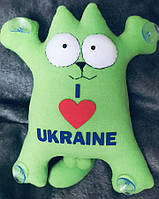 Мягкая игрушка в машину Кот Саймона "I love Ukraine", патриотические сувениры на присосках в авто,