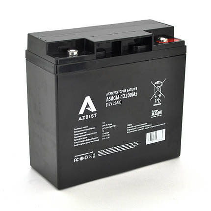 Акумулятор ASBIST Super AGM ASAGM-12200M5, Black Case, 12V 20.0Ah (181 х 77 х 167) Q4, фото 1