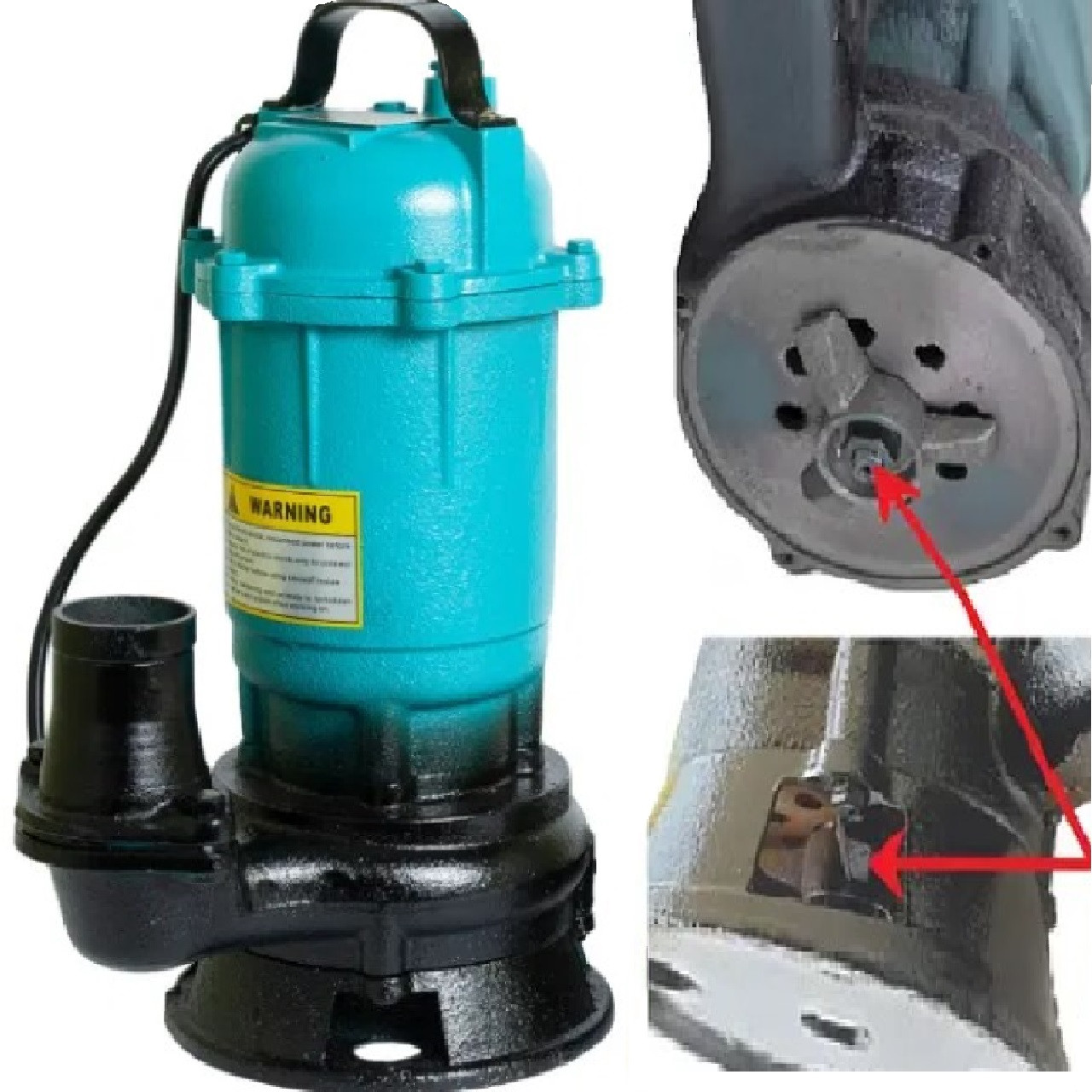 Погружной насос фекальный с режущим ножом 2,6 кВт с измельчителем фекалий бытовой для выкачки выгребных ям дом - фото 1 - id-p1463409556