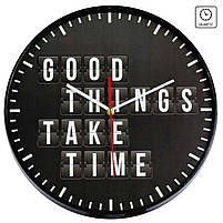 Годинник Кухонний Кварцовий Настінний для дому Technoline 775485 Good Things Take Time (775485) Німеччина, фото 3