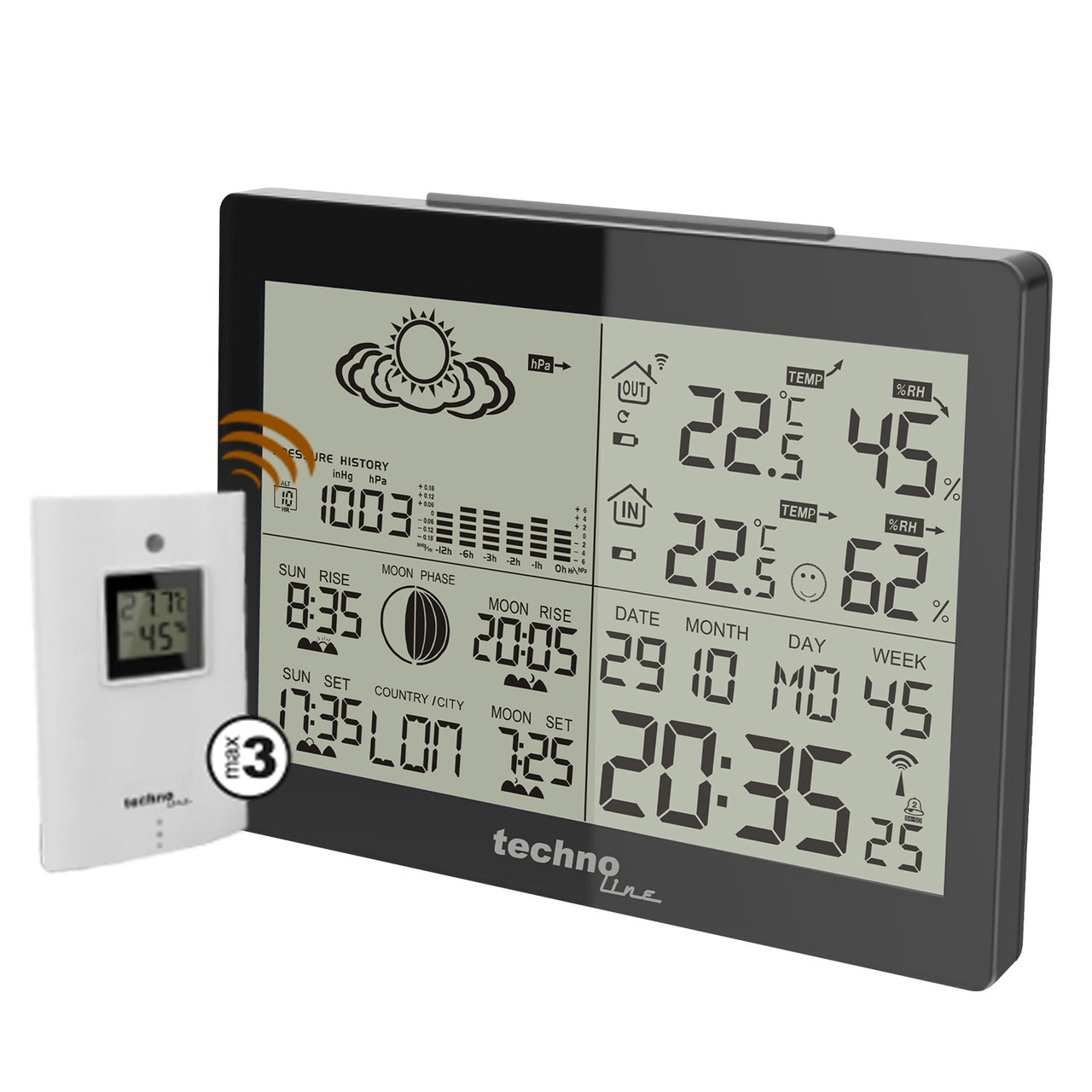 Метеостанція побутова для дому Електронна Домашня Метео Technoline WS6760 Black (WS6760) Німеччина