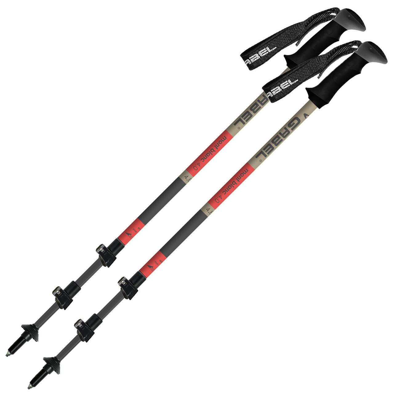 Спортивні Палиці Трекінгові Gabel Mont Blanc FL 4.0 Red Телескопічні для спортивної ходьби по горах