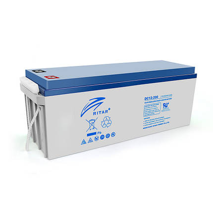 Акумуляторна батарея AGM RITAR DC12-200, Gray Case, 12V 200Ah (522 х 240 х 219 (224)) Q1/18, фото 1