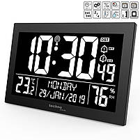 Настільний Годинник Електронний Настінний для дому Technoline WS8017 Black (WS8017) Німеччина, фото 4