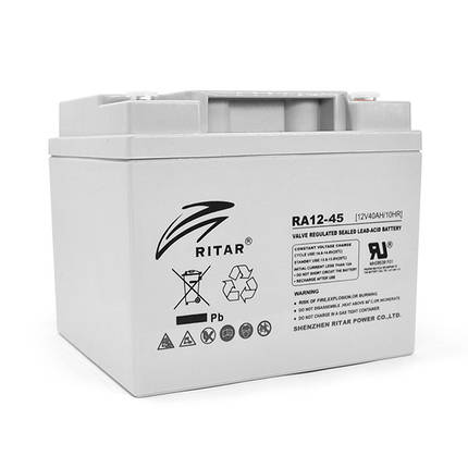 Акумуляторна батарея AGM RITAR RA12-45, Gray Case, 12V 45.0Ah (198 x 166 x169) Q1, фото 1