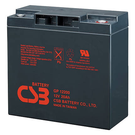 Акумуляторна батарея CSB GP12200, 12 V 20 Ah (181х77х167 мм), 5,7 kg Q4, фото 1