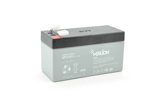 Акумуляторна батарея MERLION AGM GP1213F1 12 V 1,3Ah ( 97 x 44 x 50 (55) ) Q20, фото 1