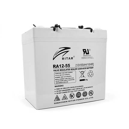 Акумуляторна батарея AGM RITAR RA12-55, Gray Case, 12 V 55.0 Ah (209 x 138 x 211 (216) ) Q1, фото 1