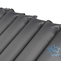 Килимок надувний Туристичний Bo-Camp Single 185x50x6.3 cm Grey Каремат для Кемпінгу Голландія, фото 4