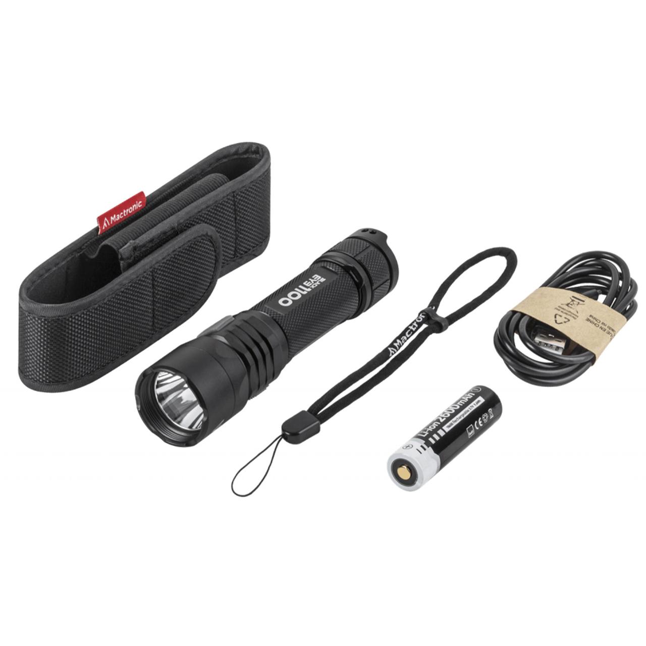 Фонарик Тактический Дальнобойный Mactronic Black Eye 1100 (1100 Lm) USB Rechargeable Польша Гарантия 5 лет
