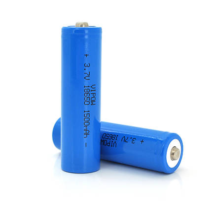 Акумулятор 18650 Li-Ion Vipow ICR18650 TipTop, 1500mAh, Blue, фото 1