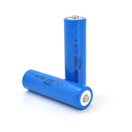 Акумулятор 18650 Li-Ion Vipow ICR18650 TipTop, 1800mAh, Blue, фото 1