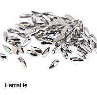 Стразы для ногтей цвет Hematite, размер 2*6мм 1шт