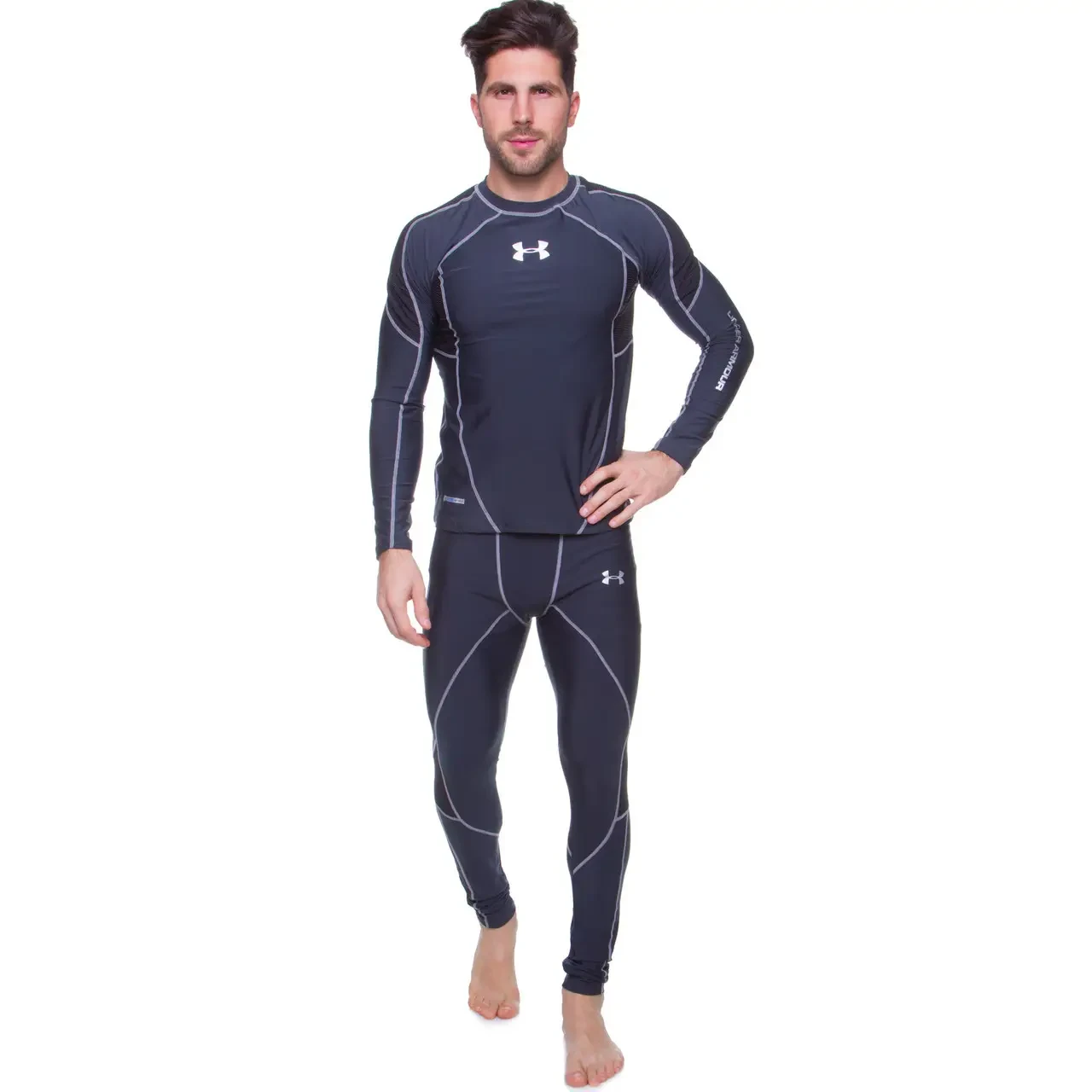 Термобілизна чоловіча комплект ХЛ Under Armour UAR 9041 чорна, фото 1