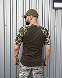 Якісна літня військова футболка камуфляж для повсякденного носіння з липучками, фото 5