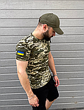 Футболка армейська камуфляжна для військовослужбовців із бавовни з липучками, фото 5