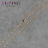 Цепочка Xuping Jewerly длина 50 см ширина 1 мм медицинское золото декоративное плетение застёжка-карабин