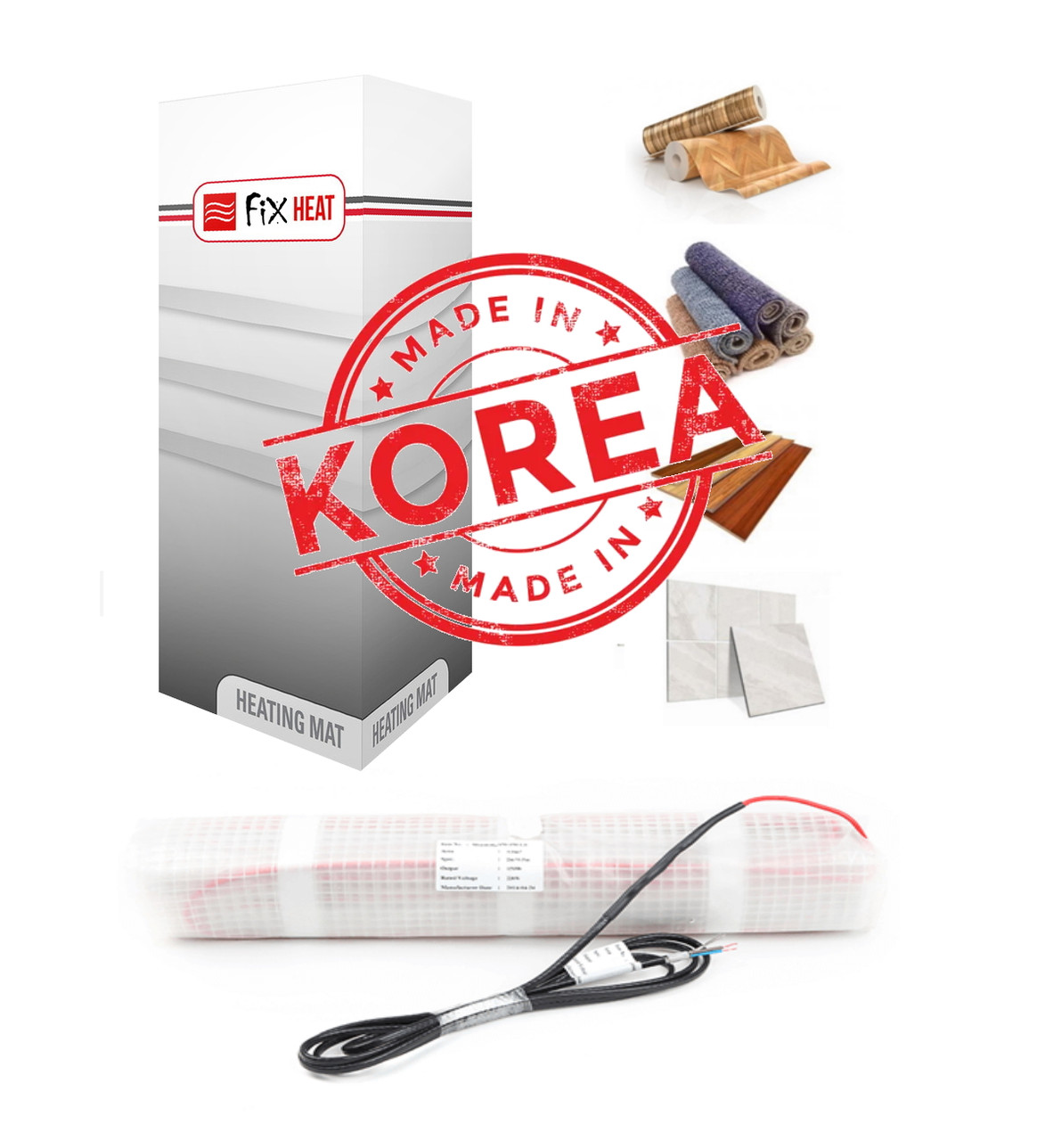 Тепла підлога елетрична під плитку FiX Heat від 10м2 (20мп) Корея в FEP ізоляції, фото 1