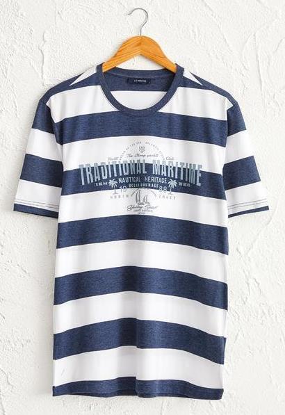 Чоловіча футболка LC Waikiki/ЛС Вайки в синю смужку Traditional Maritime