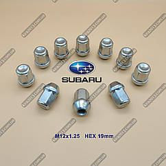 Колісні гайки М12х1,25 під ключем 19ммм, висота 34м для литих дисків Субару Subaru. Колісні гайки Субару.