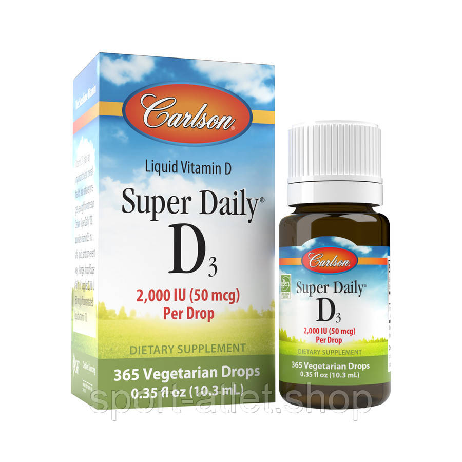 Вітаміни та мінерали Carlson Labs Super Daily D3 2000 UI, 10.3 мл
