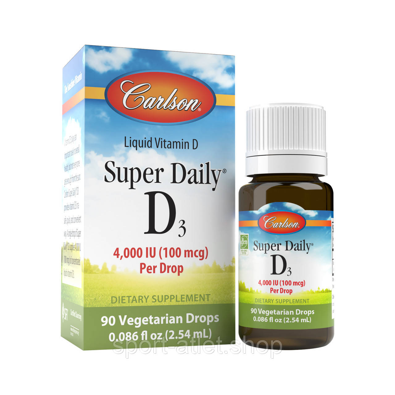 Вітаміни та мінерали Carlson Labs Super Daily D3 4000 UI, 10.3 мл