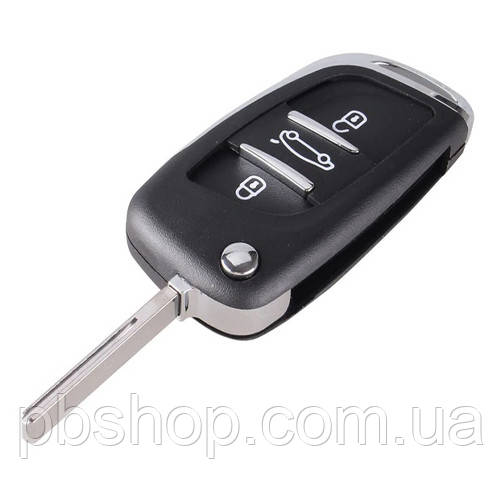 Викидний ключ, корпус під чіп, 3кн DKT0269, Peugeot, ніша CE0536, HU83