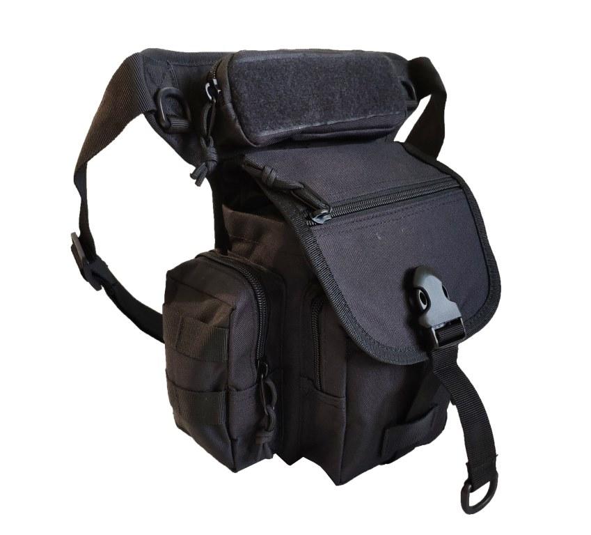 Сумка тактична поясна з кріпленням до стегна Tactical TY-008, чорна