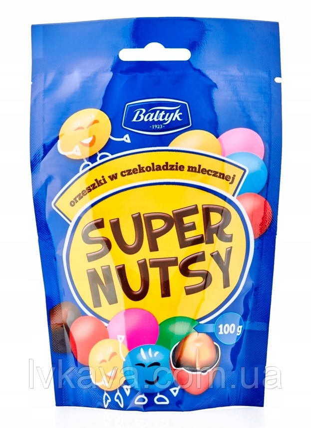 Драже горішки  в шоколаді Super Nutsy Baltyk , 100 гр