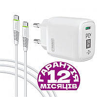 Зарядка для телефона + Кабель USB Type C, Intaleo, зарядное для смартфона + шнур (провод) тайп си (тип с)