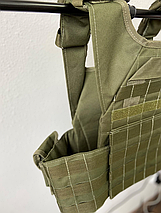 Тактична плитоноскабронежилет Система MOLLE Кордура 600D оливкова, фото 2