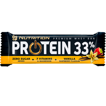 Протеїновий батончик "Ваніль та малина", GO ON Nutrition, 50 г