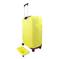 Чехол для чемодана L (65 - 75 см) - Жовтий (Фастекс, пластикова защелка, сумочка)