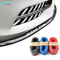 Молдинг на передний бампер Губа SAMURAI Carbon 250х5см 3М скотч   (2783)