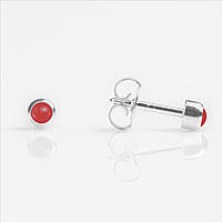 R303W Сережки кульчики медична сталь колір Корал 3 мм STUDEX USA
