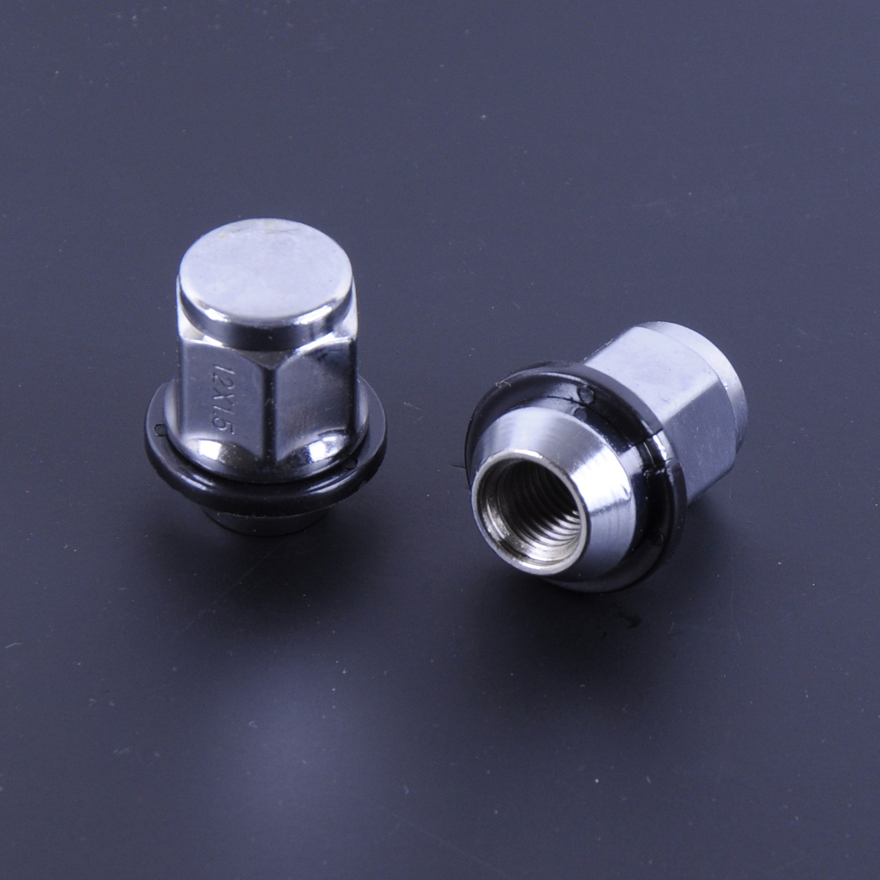 Гайка колеса 12x1,5x35 хром закр. шар. Обручка 2 (20шт) Hyundai (пакет) F 369, фото 1